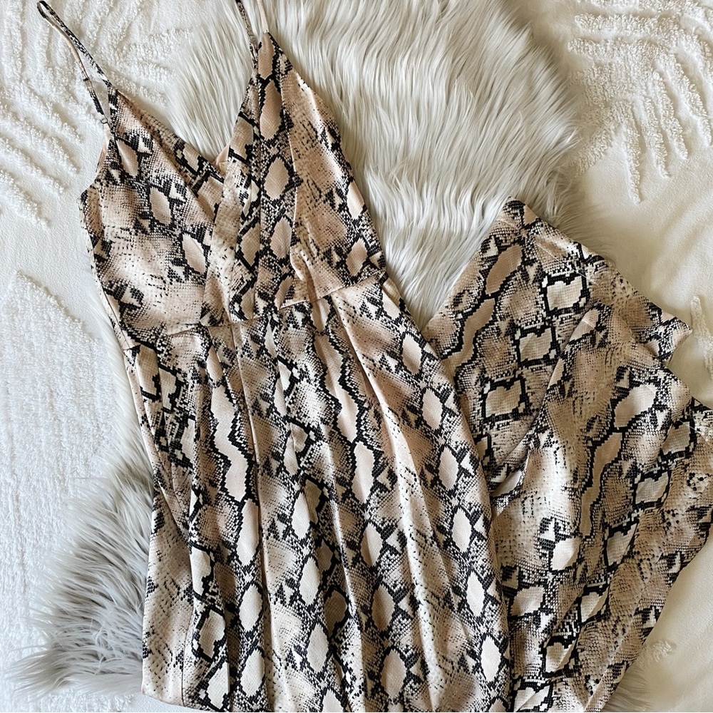 L’Agence snake print silk jumpsuit